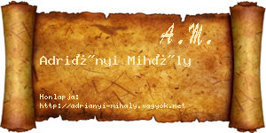Adriányi Mihály névjegykártya